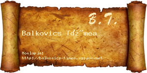 Balkovics Tímea névjegykártya